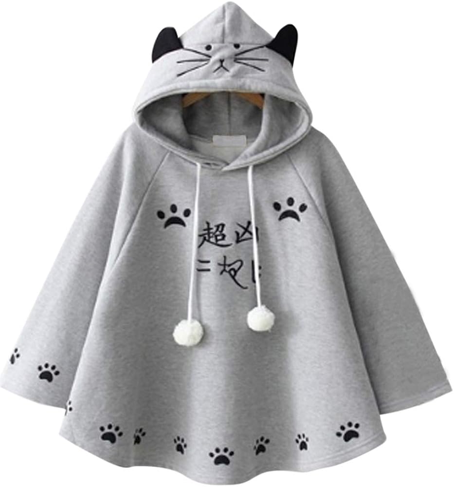 CRB Fashion Cosplay Anime Bunny Emo Girls Cat Bear Ears Emo Bear Top Shirt Pullover Sweater Hoodie (Styl #2): Clothing