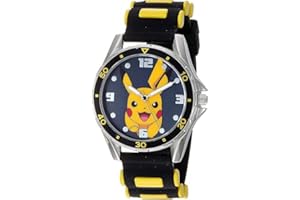 Kids Pokemon Pikachu Analog Quartz Watch for Boys, Girls, and Adults All Ages - Black (POK9056AC)