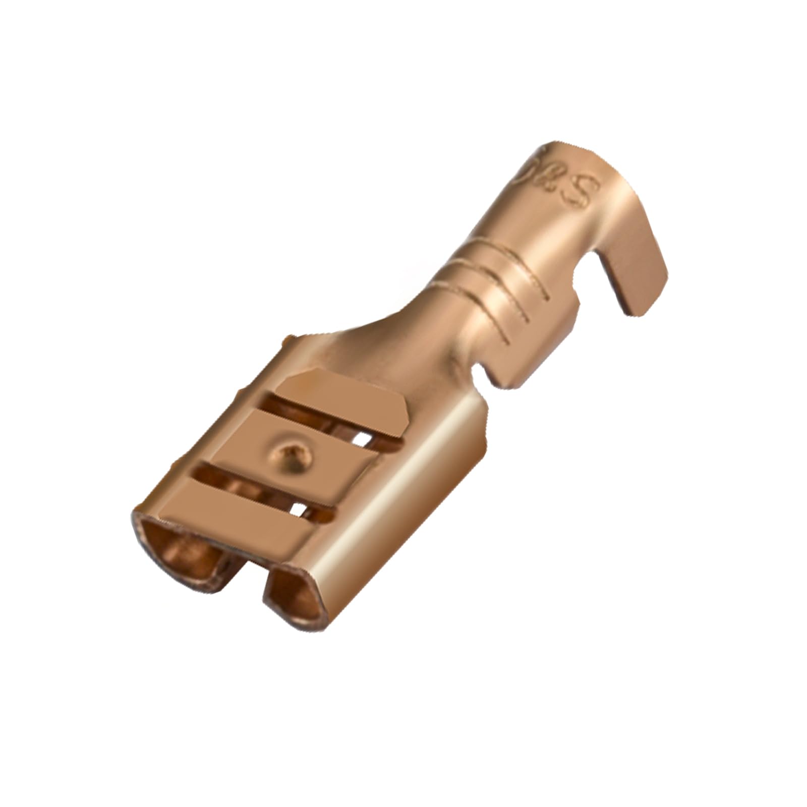 Heschen Female Spade Quick Splice Crimp Terminals, 6.3mm Crimp Connector, Non Insulated, 100 pcs