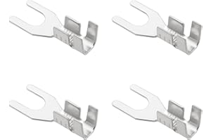 Be In Your Mind 100Pcs Non-Insulated Fork Terminal M3 Tinned Copper Spade Crimp Terminals for Automotive Motorcycle, 0.5-1.5m