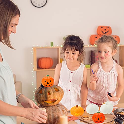 LovesTown DIY Pumpkin Squishies, 6 PCS Halloween Squishes Pumpkins Paint Your Own Squishies Kids Halloween Crafts for Halloween Thanksgiving Party Favors