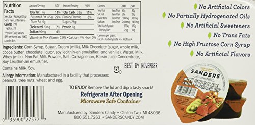 New Product - Sanders Milk Chocolate Fruit & Snack Dip (Various Sizes and Flavors) (6 Pack of 2 oz Cup)