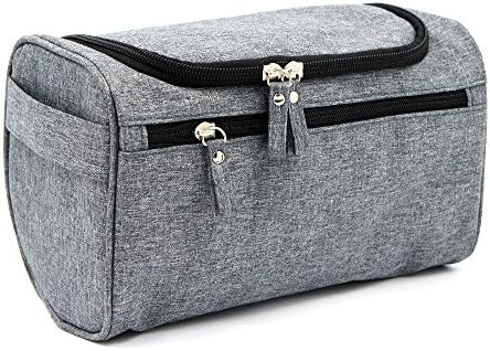 Hanging Men's Travel Toiletry Bag Wash Bag Shaving Dopp Kit - Grooming & Travel Size Toiletries (Gray)