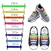 Talent Fashion Kids/Adults No Tie Shoelaces, Tieless Elastic, Silicone Waterproof Rubber Flat Running Shoe Laces for Sneakers Board, Casual Shoes and Boots, Multicolor, Black