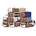 Ayliss Men's Elastic Fabric Woven Stretch Belt Leather Inlay,Blue&White