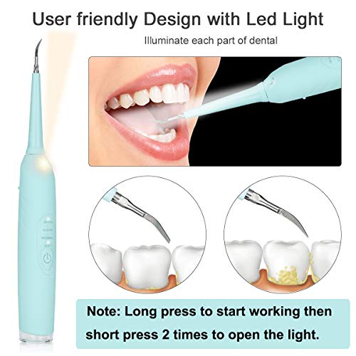 Dental Tools Electric Dental Calculus Remover Tartar Remover for Teeth Cleaning Kit for Home Use(Blue) - Thumbnail 4