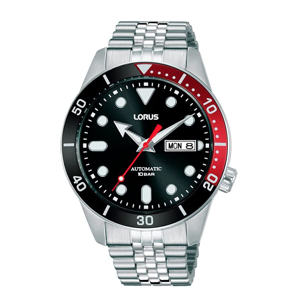 Lorus Men's Analogue Automatic Watch, Black/red, Sports