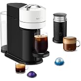 Nespresso Vertuo Next Coffee Machine with Milk Frother, White | Coffee and espresso maker by De'Longhi with slim design. Aeroccino3 frother bundle for hot or cold foam drinks at home.