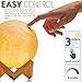 AVVS Lunar Moon Lamp - 3D Printed Night Light For Kinds - Touch Control USB Charging Led Nursery Nightlight With Wooden Stand (5.9in)