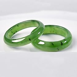 YMHOP 5-6mm 7-8mm Width Natural Hotan Jade Rings