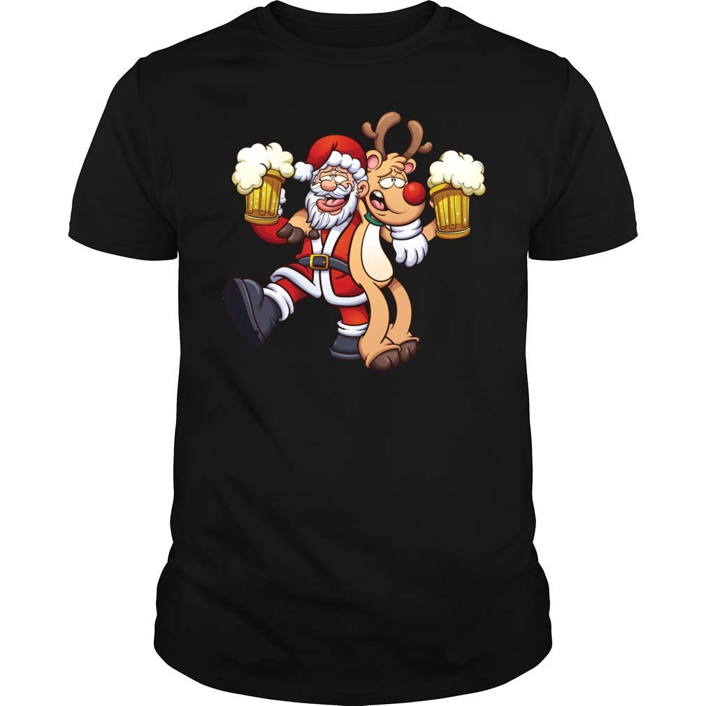 Christmas In July Drunk Santa Beer Funny Tshirt Xmas