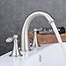 Ollypulse 8 Inch 3 Holes Deck Mount Widespread Double Handles Bathroom Faucet, Without Pop-Up Drain (Brushed Nickel)