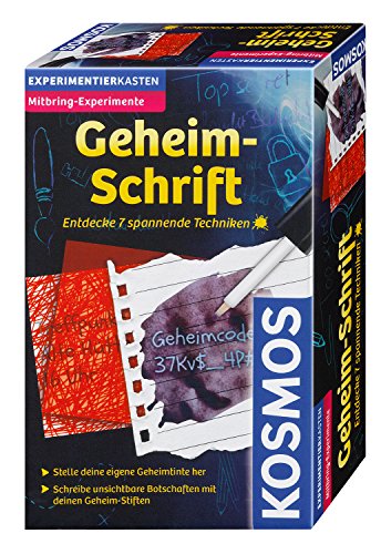 KOSMOS 657574 - Geheim-Schrift, Entdecke 7 spannende Techniken, Geheimstifte mit Geheimtinte, Mitbringexperiment…