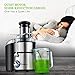 Juicer, Oneisall Juice Extractor 800W Easy to Clean Extractor Press Centrifugal Juicer Machine, Wide 3” Feed Chute for Whole Fruit Vegetable, Anti-drip, High Quality, BPA-Free, Large, Silver