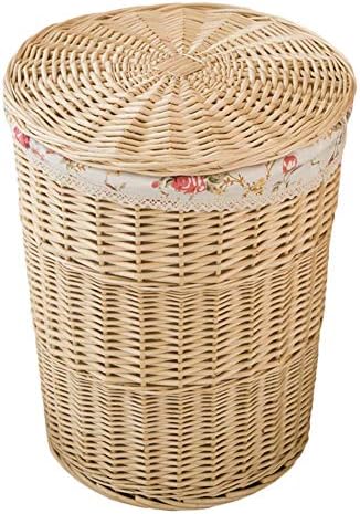 Oval Laundry Hamper Storage Basket Rattan Dirty Clothes Basket Wicker Laundry Bag Woven Storage Basket with Lid Multi Colors Available
