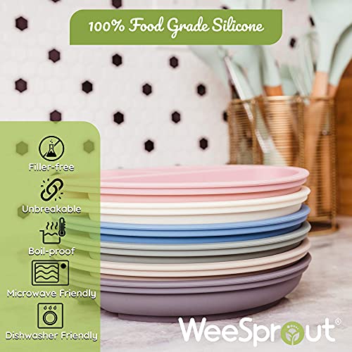 WeeSprout Suction Plates for Babies & Toddlers 100 Silicone Plates