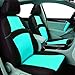CAR PASS Rainbow Cool Universal Fit Two Front 3D Air Mesh Car Seat Cover with Steering Wheel & Blet Cover-Airbag Compatible (Bucket Front Seats only, Black-Mint)