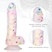 Louviva Confetti Dildo Realistic Clear Silicone Suction Cup Women Sex Toy, 7.6 Inch, Sex Toy for Adults