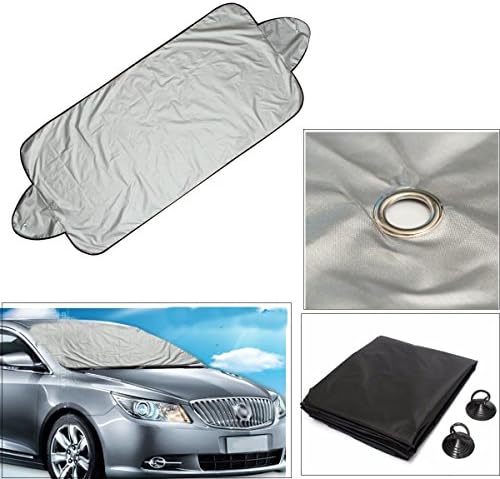 QCYM Universal 146 X 70Cm Car Windscreen Cover Heat Sun Shade Anti Snow Frost Ice Shield Dust
