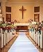 Wedding Aisle Runner White Scroll Print Indoor Outdoor 100 Foot Roll with Pull Cord