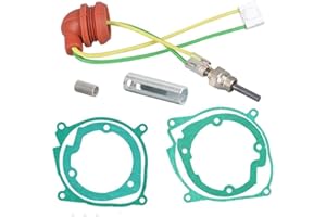 Faitio 12V Diesel Heater Glow Plug Repair Kit, 7Pcs 2KW 5KW 8KW Chinese Diesel Parking Heater Gasket Ceramic Ignition Plug, Replacement Parts for Diesel Heater, Car, Truck, and Boat