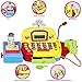 Toy Cash Register For Kids - Pretend Supermarket Toy for Boys or Girls - Cashier Toy with Working Mic, Scanner & Calculator - Play Money Cash and Coins and more. BONUS: Toy Wallet