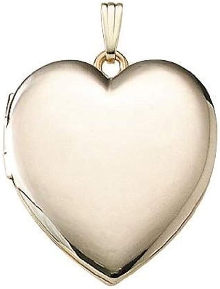 Solid 14K Yellow Gold Large Heart Plain
