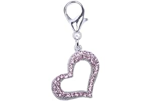 XKSRWE Bling Rhinestones Heart Charm Pendant Jewelry for Pet Dog Cat Puppy Necklace Collar Accessory
