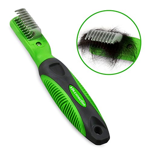 K9KONNECTION Dematting Comb Tool, Small Teeth Stop Shedding Rake Grooming Tool - Dematting Brush Easily Removes Mats, Knots & Tangles Quickly - Professional Mat Splitter Pet Brush for Dogs & Cats