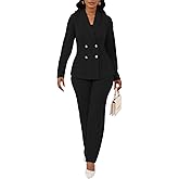 Ophestin Women 3 Piece Pant Suit Set Long Sleeve Blazer Business Casual Dressy Work Office Outfits