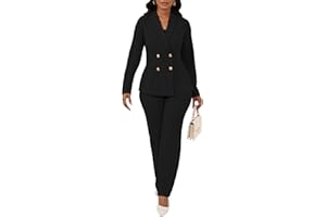 Ophestin Women 3 Piece Pant Suit Set Long Sleeve Blazer Business Casual Dressy Work Office Outfits
