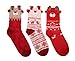 Womens Girls Fuzzy Slipper Socks Cabin Plush Soft Fleece Fluffy Warm Sleep Cozy Socks Winter Christmas Stocking Stuffers for Adult （Deer）