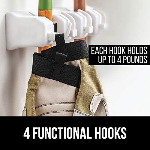 Gorilla Grip Mop and Broom Holder, Easy Install Wall Mount Storage Rack