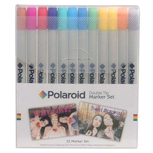 Colorful Fine & Chisel Double/Twin Tip Markers For Fuji Instax Mini 9, 26, 8, 7 Instant Camera Projects - Pack of 12 (Certified Refurbished)