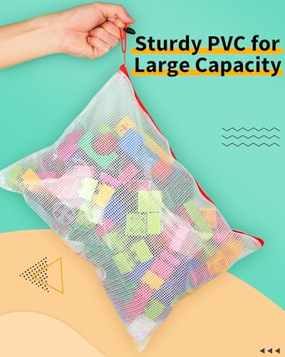 Smarpau 24PCS Plastic Wallets A5 - Plastic Folders A5 Zip Wallets Zip Lock Bags Waterproof Mesh Document Bags for School, Office Supplies, Home Storage(12 Colors)