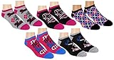 DC Comics Womens Harley Quinn Suicide Squad Ankle-No Show Socks 5 Pair Pack (Heather Grey)