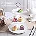 Sumerflos 3-Tier Porcelain Cake Stand, Elegant Embossed Cupcake Dessert Stand - Pastry Tiered Serving Tray for Tea Party, Baby Shower and Wedding (Pure White)