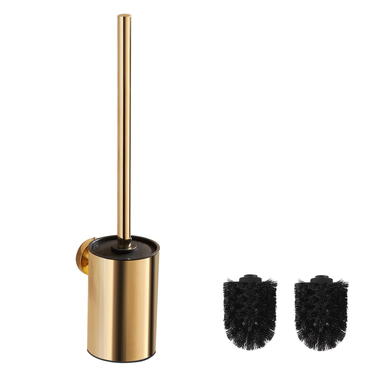 bgl Wall Mounted Gold Toilet Brush, Stainless Steel Round Toilet Brush Holder for Bathroom (gold) …