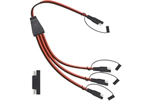 Billion wealth 2Feet/65cm SAE Connector Y Splitter 1 to 3 Extension Cable Compatible with Solar Connection and Transfer (12 AWG 1 to 3)