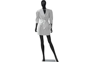 JSUN7 Mannequin Female Realistic Stand Full Body Dress Form Display Manikin Torso for Clothing Store Tailor Shop, Black