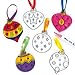 Baker Ross Christmas Tree Bauble Suncatchers for Children to Color In and Hang (Pack of 6)