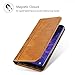 ProCase Galaxy S9 Plus Genuine Leather Case, Vintage Wallet Folding Flip Case with Kickstand, Card Holder, Magnetic Closure Protective Cover for Galaxy S9+ 2018 Release -Brown