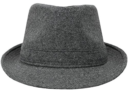 Lullaby Unisex Mens Womens Classic Manhattan Gangster Trilby Fedora Hat Grey - Thumbnail 3