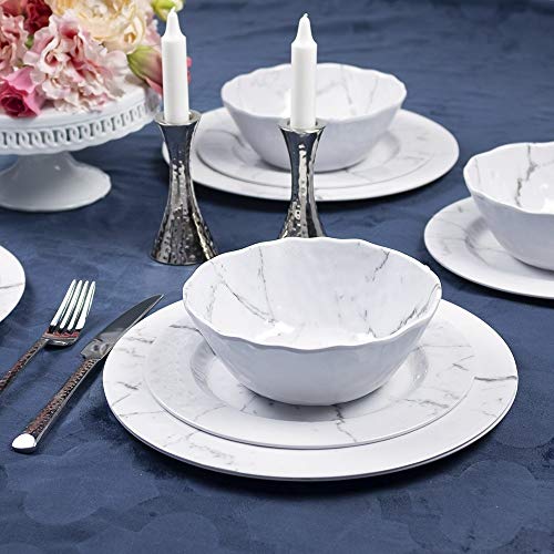 12Piece Melamine Dinnerware Set for Outdoor/Indoor Use, Shatterproof