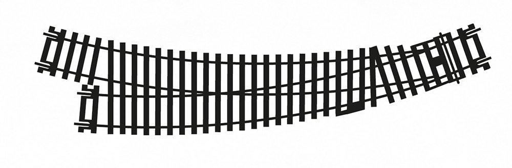 Hornby R8075 OO Gauge Right Hand Curved Point Track - Extra Track Pieces for Model Railway Sets, Model Train Track Pieces - Scale 1:76, Grey — image 1