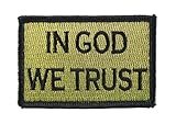 In God We Trust Tactical Velcro Fully Embroidered Morale Tags Patch (Green and Black)