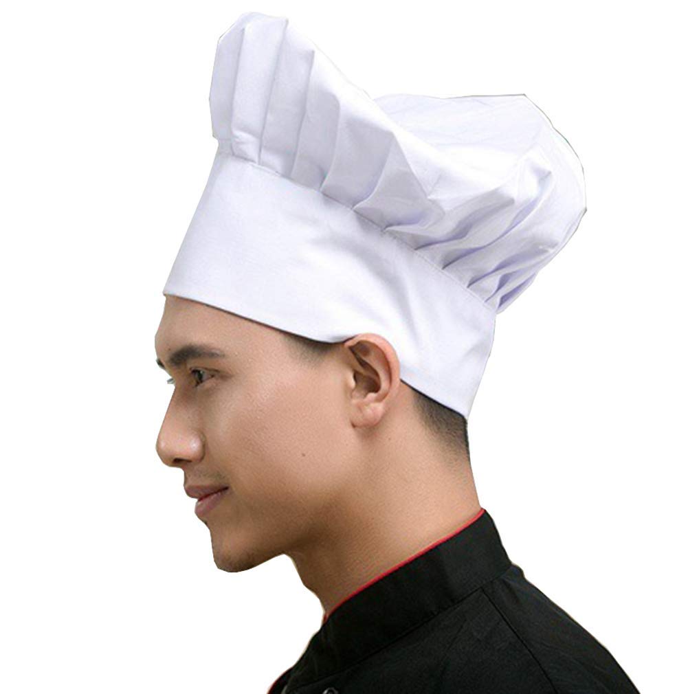 Hyzrz Chef Hat Adult Adjustable Elastic Baker Kitchen Cooking Chef Cap