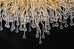 YIOSI Modern Crystal Rectangular Chandelier, Gold