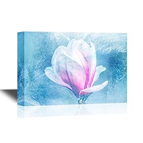 Canvas Wall Art - Blossoming Magnolia Flowers in Spring Time - Gallery Wrap Modern Home Art | Ready to Hang - 12x18 inches