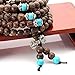 JOVIVI Tibetan 108 6mm Natural Wenge Wood Prayer Beads Buddha Mala Buddhist Bracelet Necklace